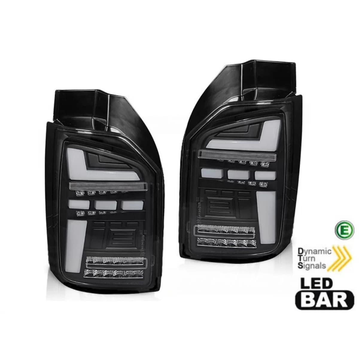 LED tuning tail light set suitable for VW T6 2015-2019, T6.1 2019-2021, white-smoked base, left and right for the model with factory-installed LED tail lights