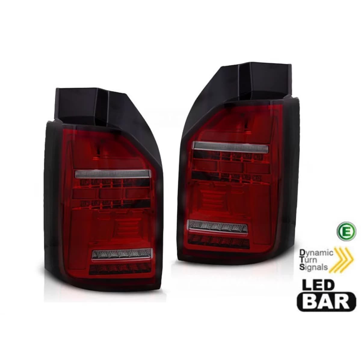 LED tuning tail light set suitable for VW T6 2015-2019, T6.1 2019-2021, red smoked base, left and right for the model with factory integrated LED tail lights