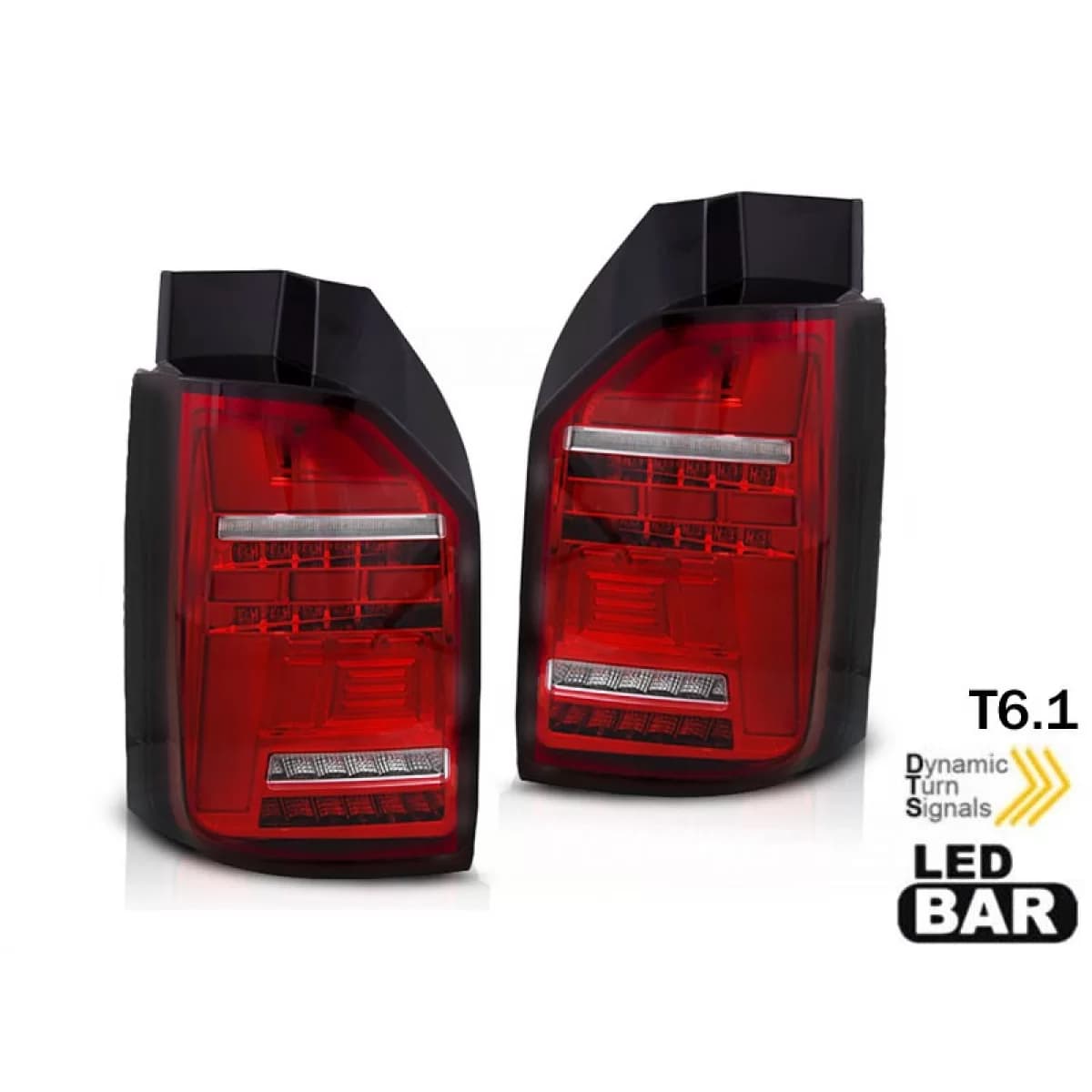 LED tuning tail light set suitable for VW T6.1 2019-2021 red-white base, left and right for the model with factory-installed halogen tail lights