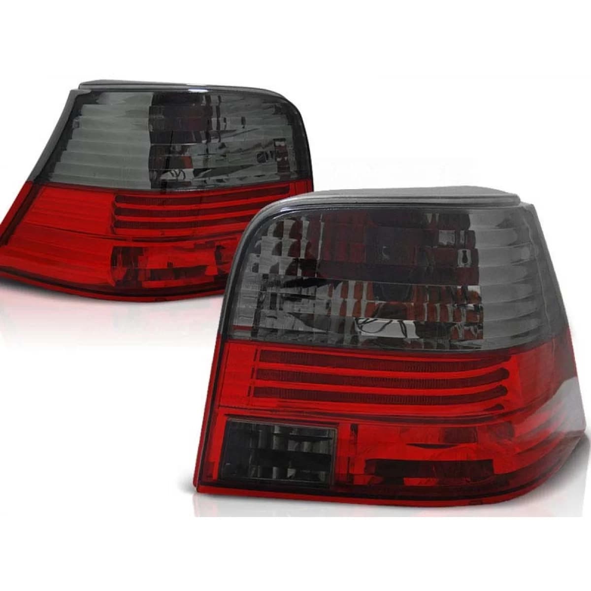 Tuning tail light set suitable for Volkswagen GOLF 4 09.1997-09.2003 hatchback with red and smoked base, left and right