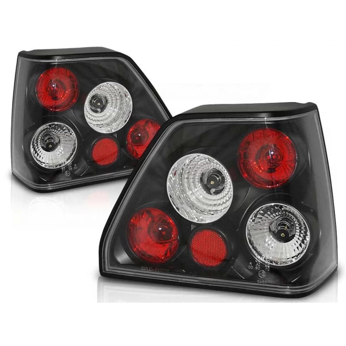 Tuning tail light set suitable for Volkswagen GOLF 2 08.1983-08.1991 hatchback with black base, left and right