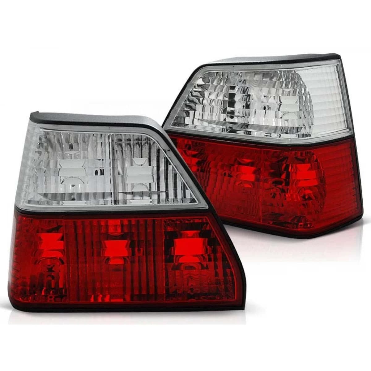 Tuning tail light set suitable for Volkswagen GOLF 2 08.1983-08.1991 hatchback with red and white base, left and right