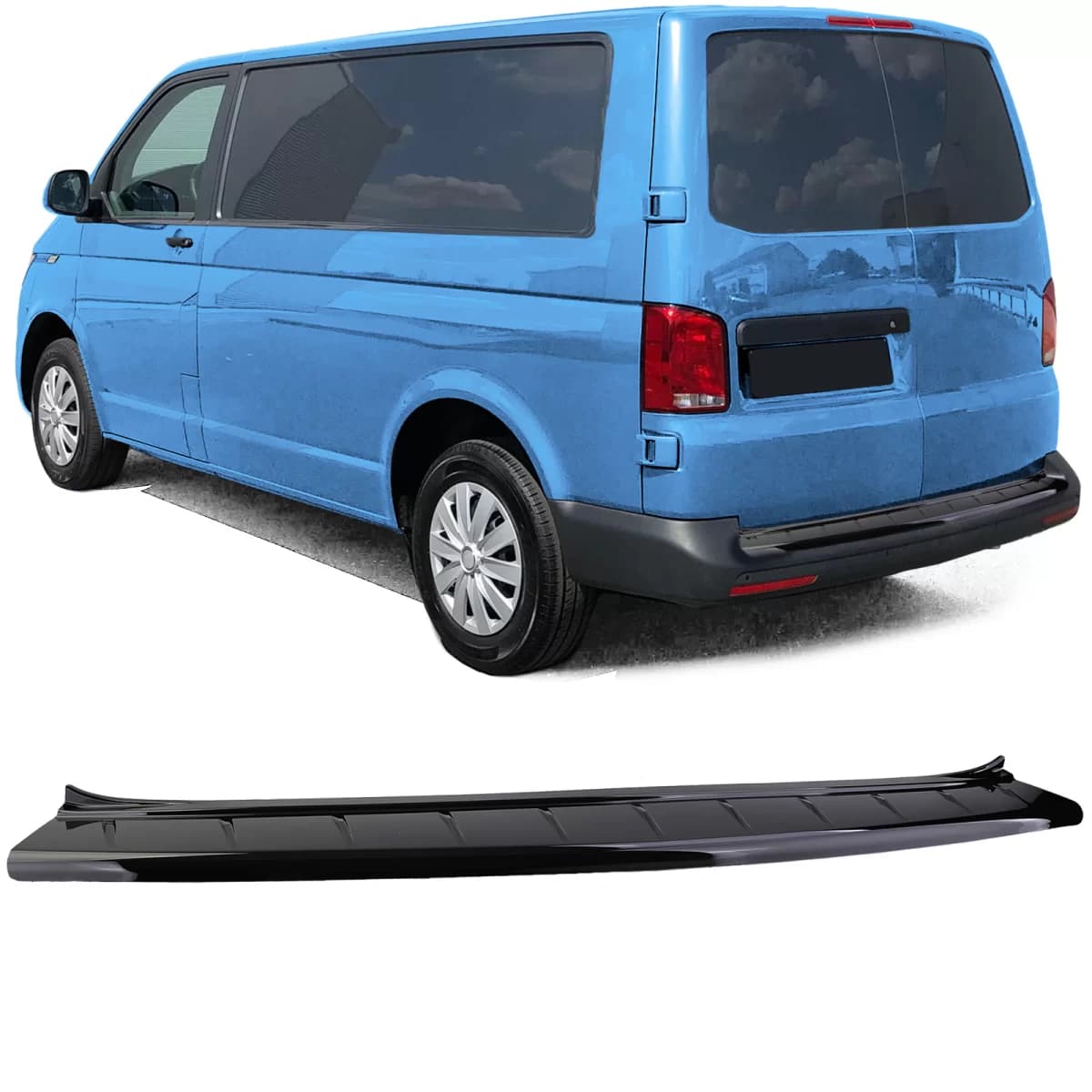 ABS bumper protector black gloss for VW Bus T5 T6 with double door