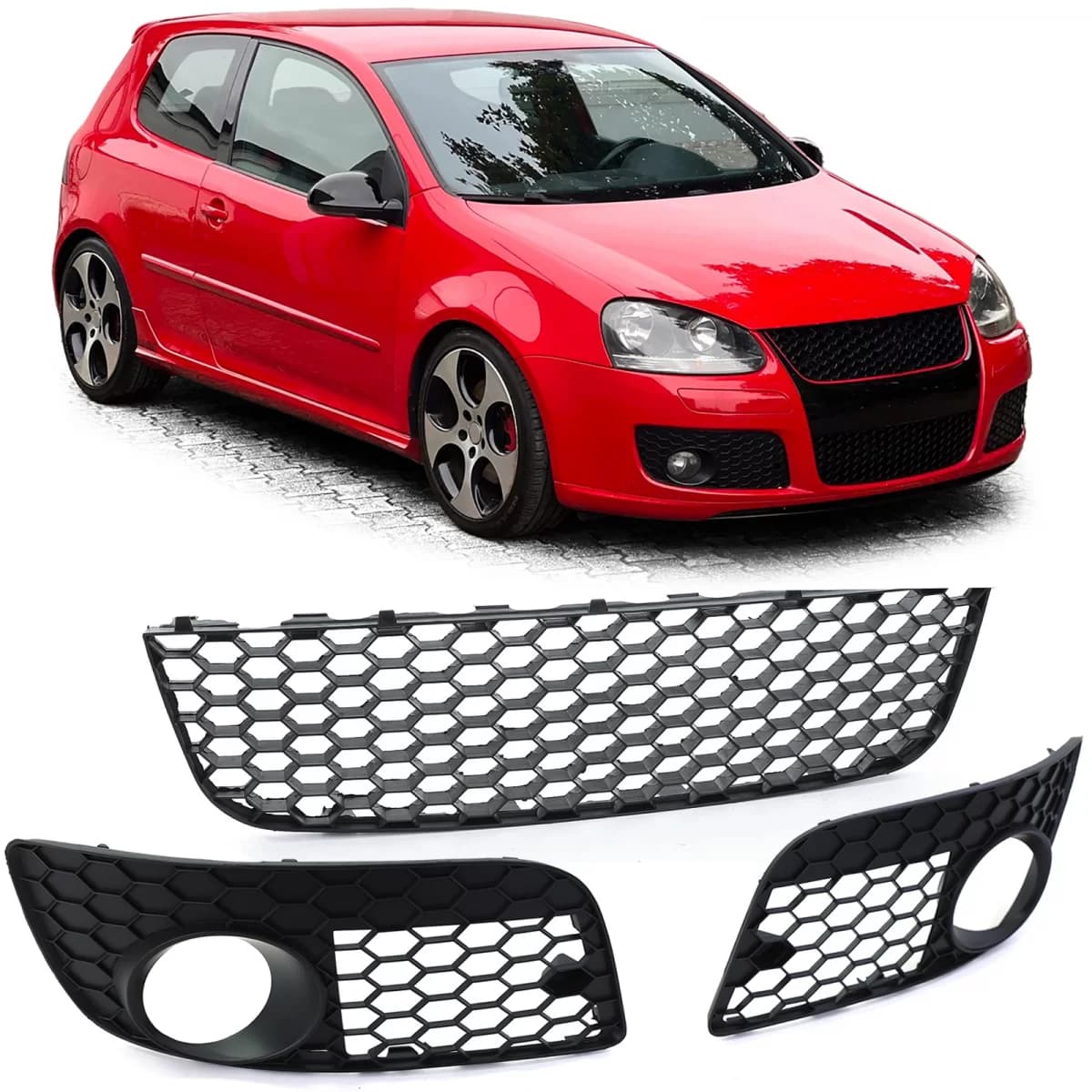 Honeycomb Mesh Grille Bumper Set for VW Golf 5 GTI 04-09