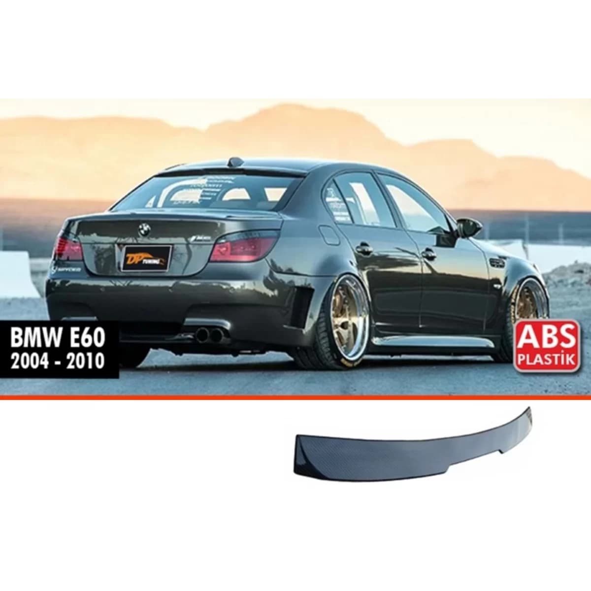 E60 M4 Style Roof Spoiler Piano Black ABS / 2004-2010