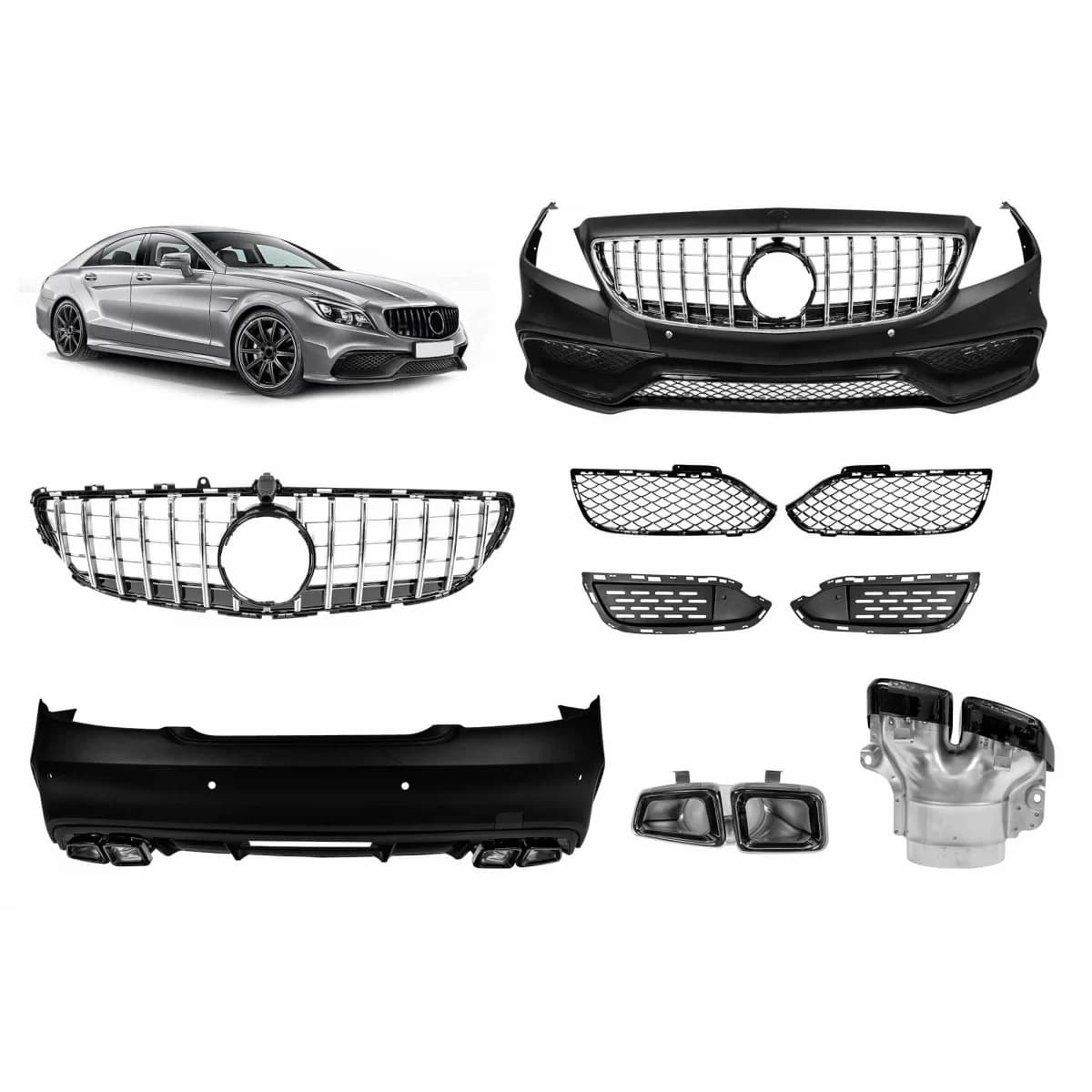 Tuning body kit A design 63 type suitable for Mercedes CLS C218 2011-2017 with chrome grille
