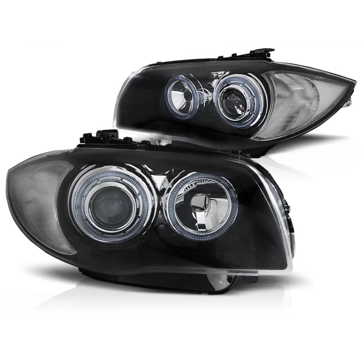 HEADLIGHTS ANGEL EYES BLACK fits BMW 1 E87/E81/82/88 04-11