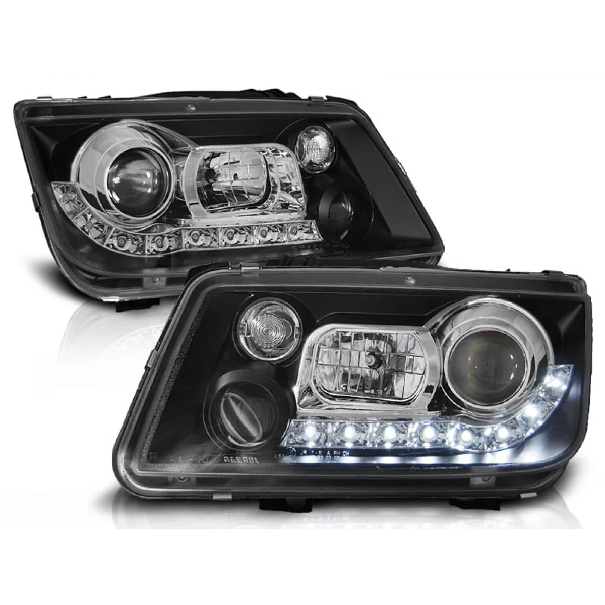HEADLIGHTS DAYLIGHT BLACK fits VW BORA 09.98-05.05