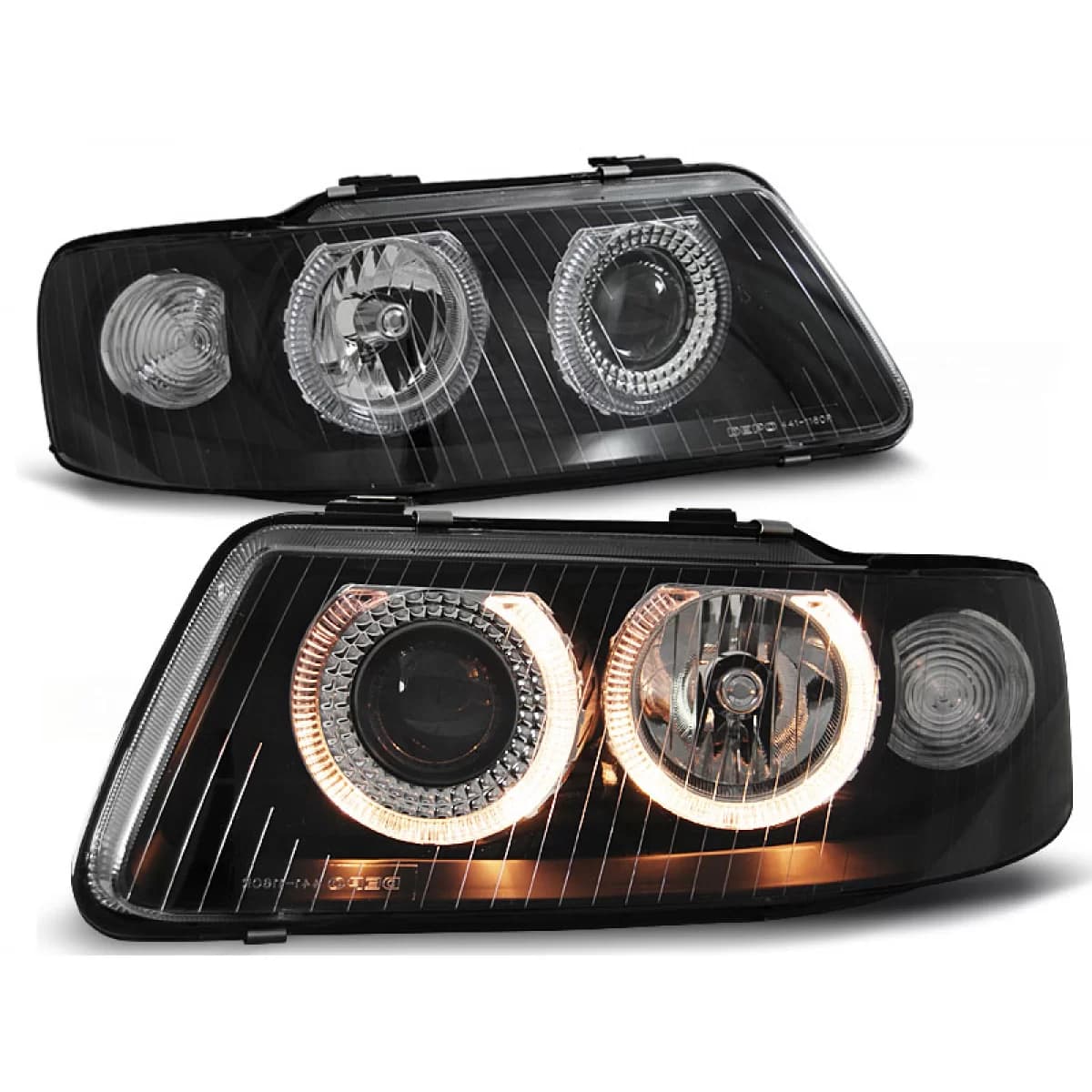 HEADLIGHTS ANGEL EYES BLACK fits AUDI A3 09.00-05.03