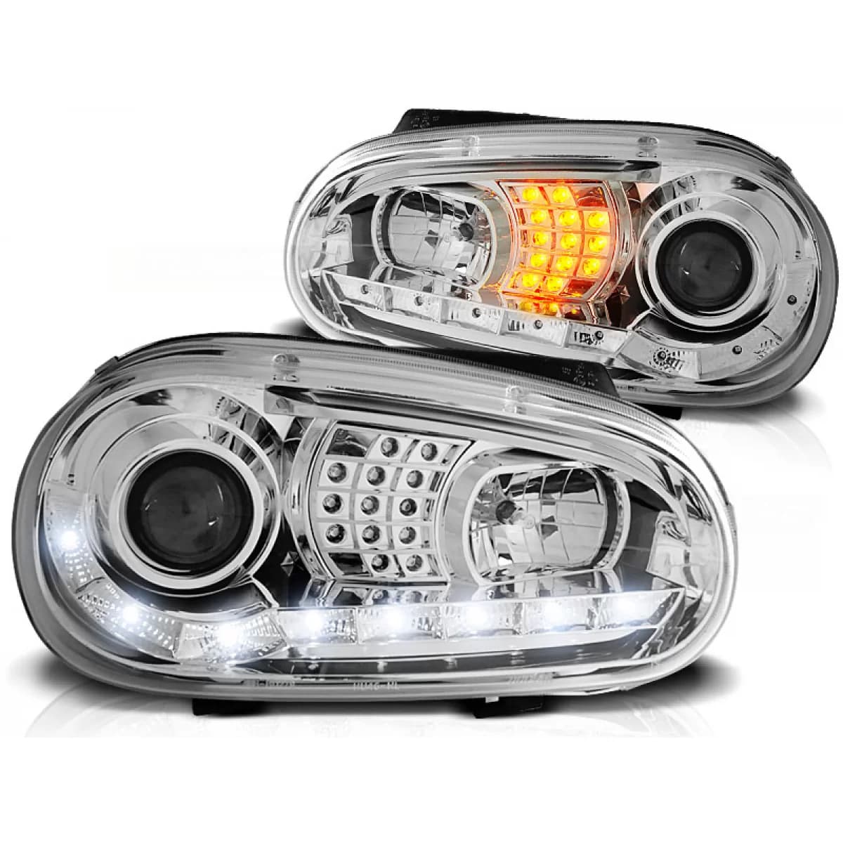 HEADLIGHTS DAYLIGHT CHROME fits VW GOLF 4 09.97-09.03