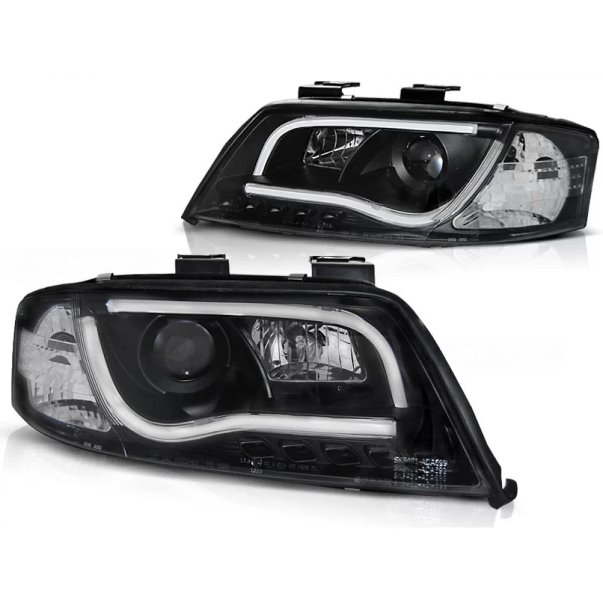 HEADLIGHTS TUBE LIGHT BLACK fits AUDI A6 05.97-05.01