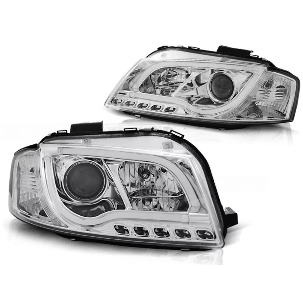 HEADLIGHTS TUBE LIGHT CHROME fits AUDI A3 8P 05.03-03.08