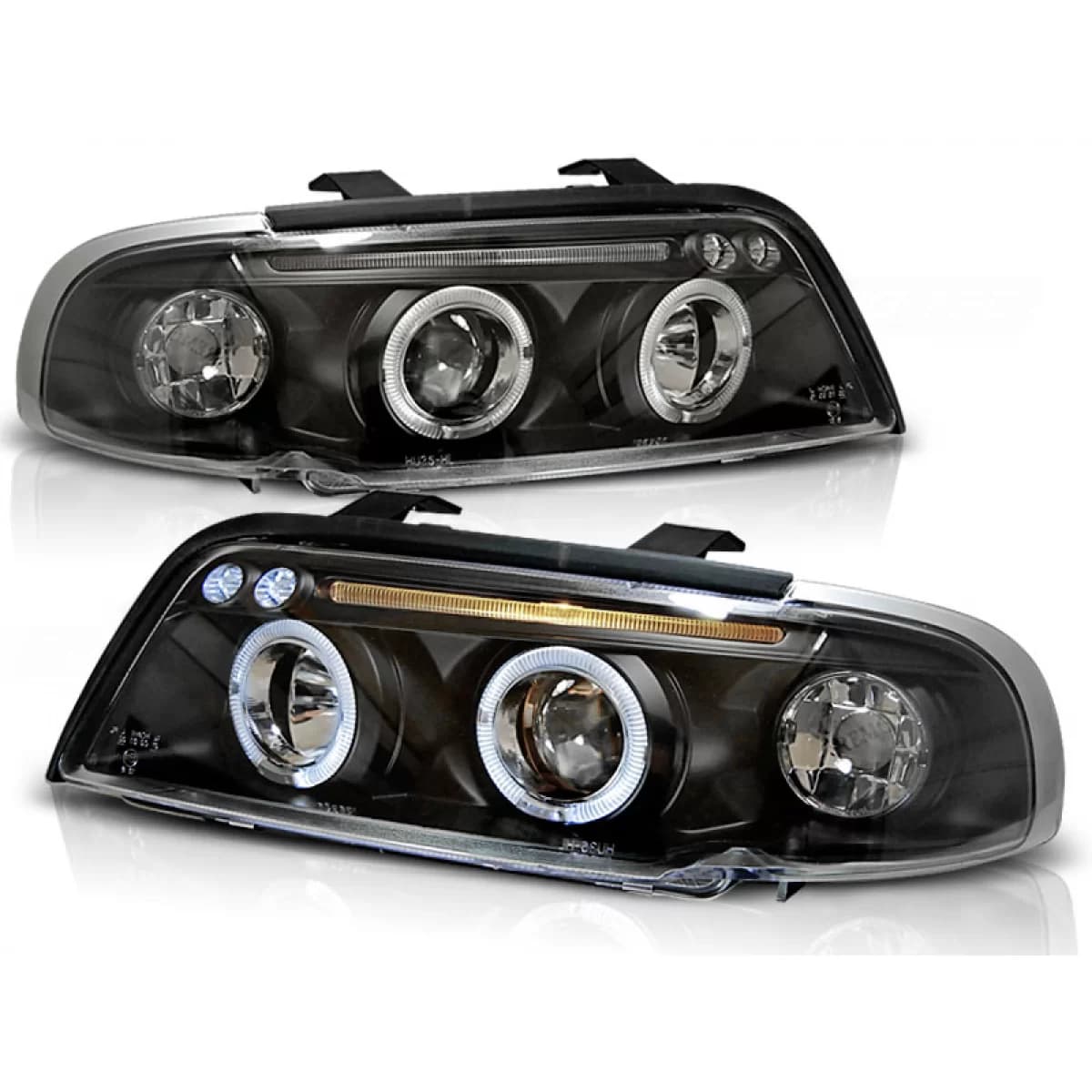 HEADLIGHTS ANGEL EYES BLACK fits AUDI A4 11.94-12.98