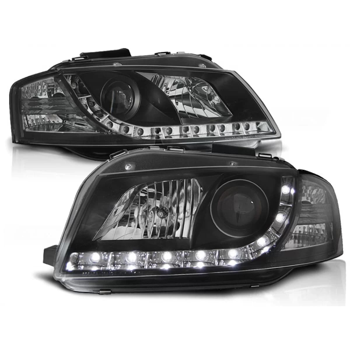 HEADLIGHTS DAYLIGHT BLACK fits AUDI A3 8P 05.03-03.08