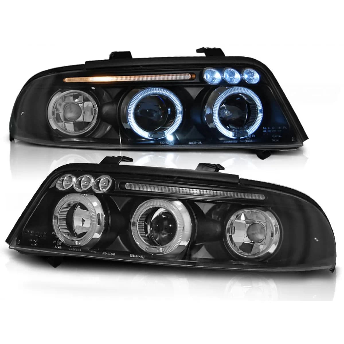 HEADLIGHTS ANGEL EYES BLACK fits AUDI A4 01.99-09.00