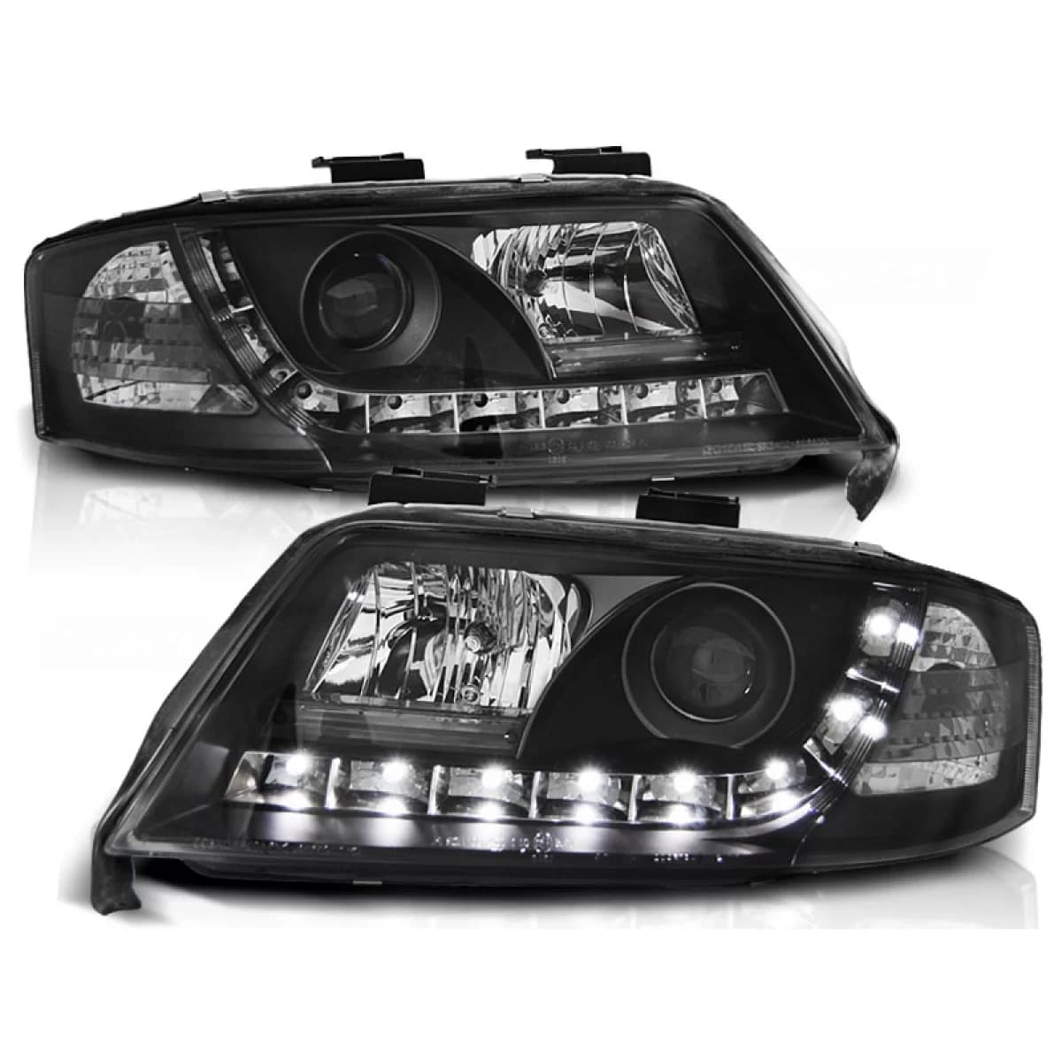 HEADLIGHTS DAYLIGHT BLACK fits AUDI A6  06.01-05.04