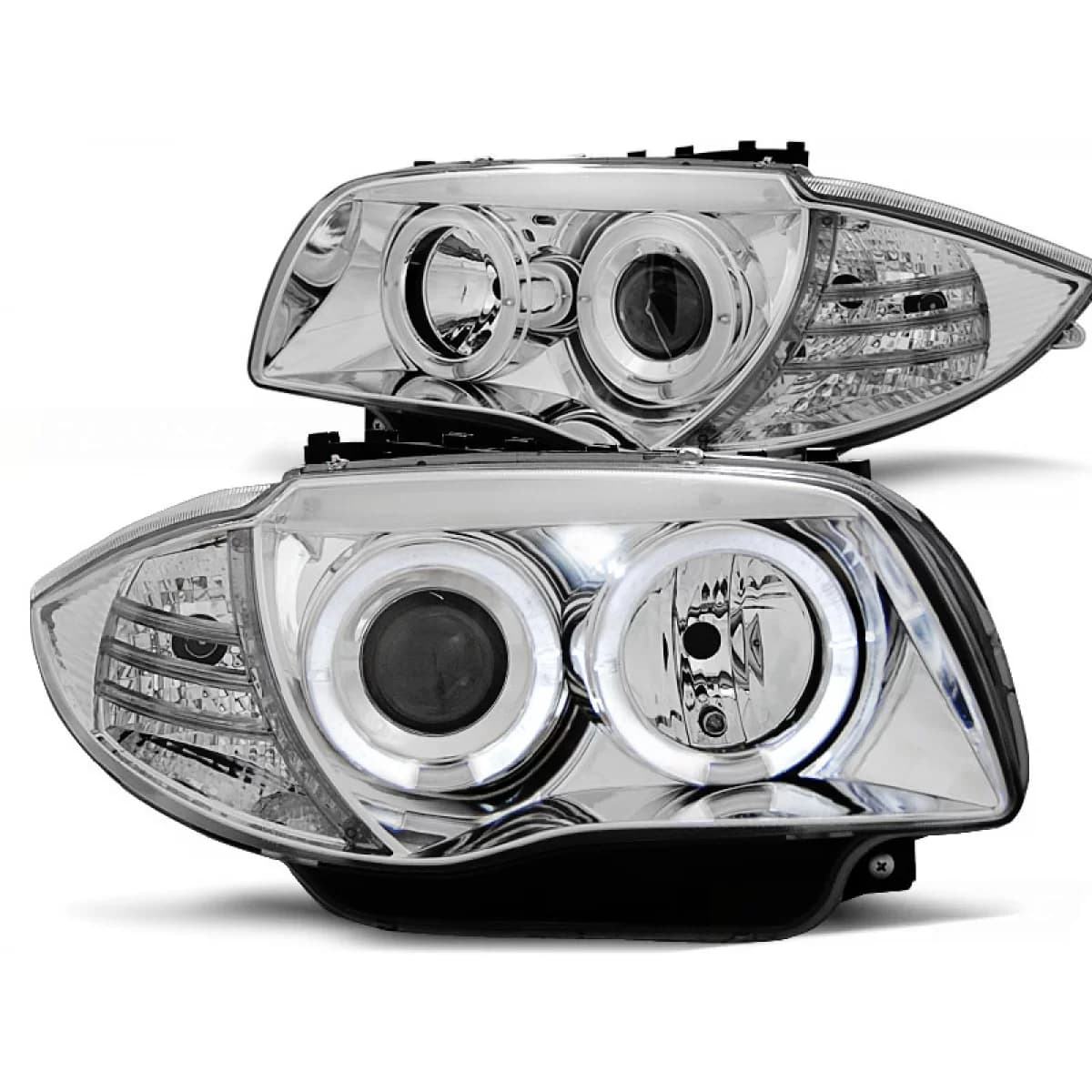 HEADLIGHTS ANGEL EYES CHROME fits BMW 1 E87/E81/82/88 04-11