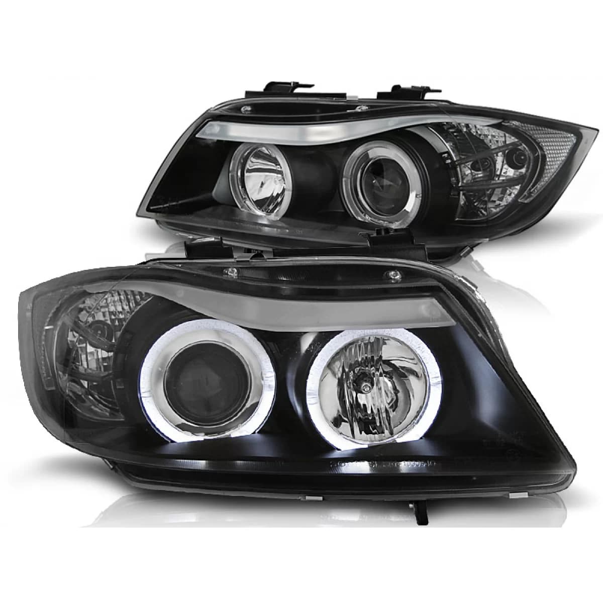 HEADLIGHTS ANGEL EYES BLACK fits BMW E90/E91 03.05-08.08