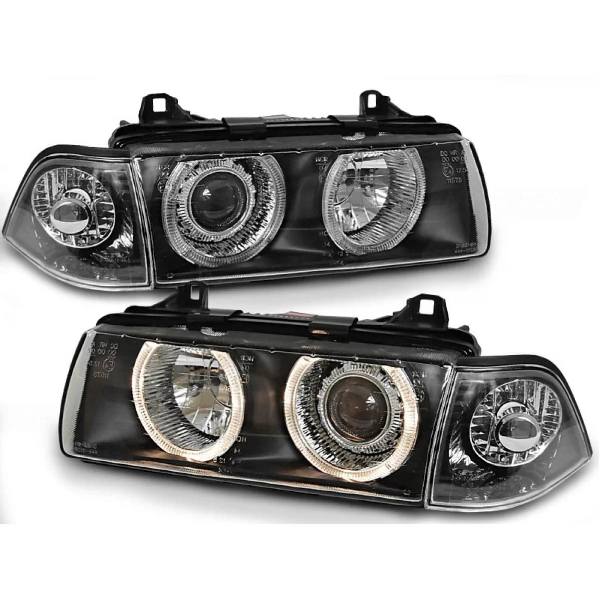 HEADLIGHTS ANGEL EYES BLACK fits BMW E36 12.90-08.99