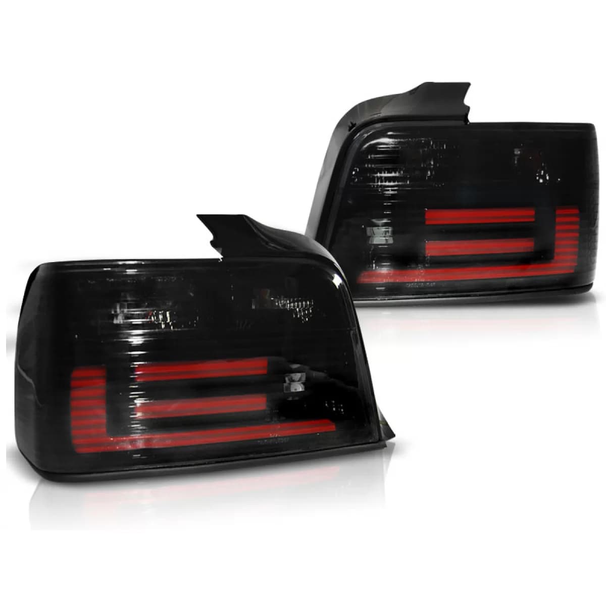 LED BAR TAIL LIGHTS SMOKE fits BMW E36 12.90-08.99 SEDAN