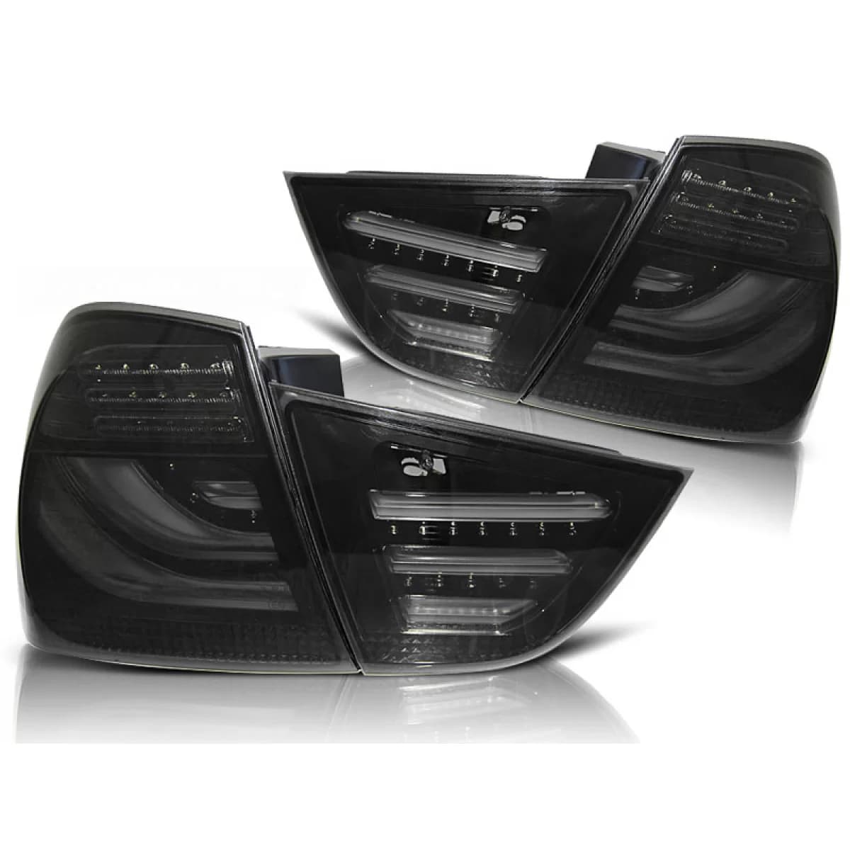 LED BAR TAIL LIGHTS SMOKE BLACK fits BMW E90 09-11