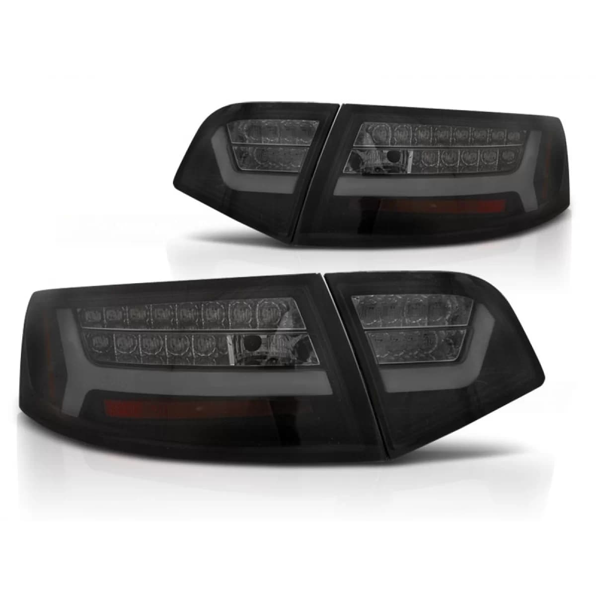 LED BAR TAIL LIGHTS BLACK SMOKE SEQ fits AUDI A6 08-11 SEDAN