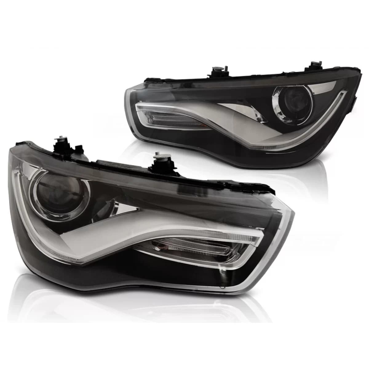 HEADLIGHTS TRUE DRL BLACK fits AUDI A1 04.10-12.14