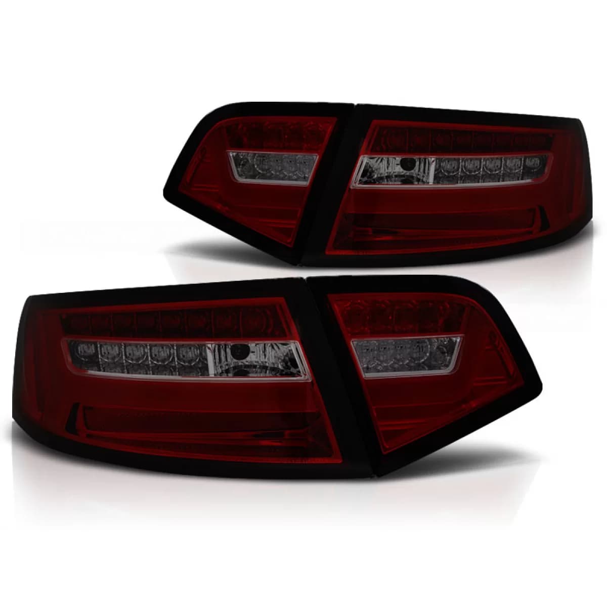 LED BAR TAIL LIGHTS RED SMOKE SEQ fits AUDI A6 08-11 SEDAN