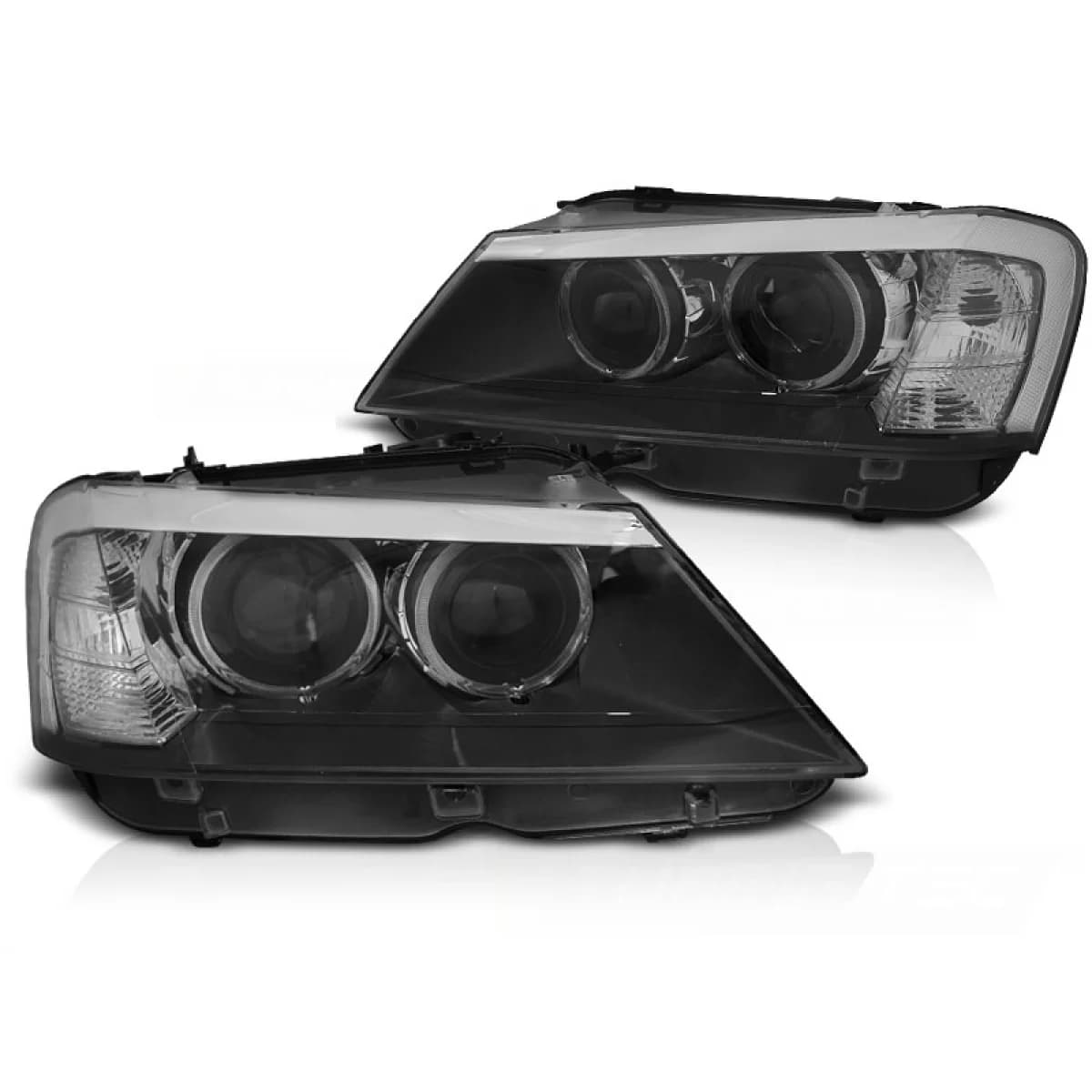 HEADLIGHTS ANGEL EYES LED BLACK fits BMW X3 F25 10-07.14