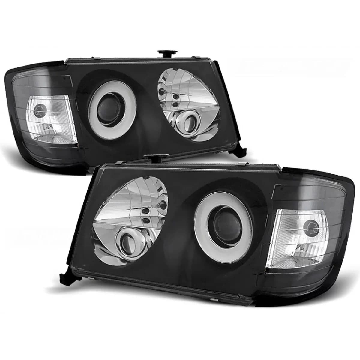 HEADLIGHTS BLACK fits MERCEDES W124 01.85-04.93
