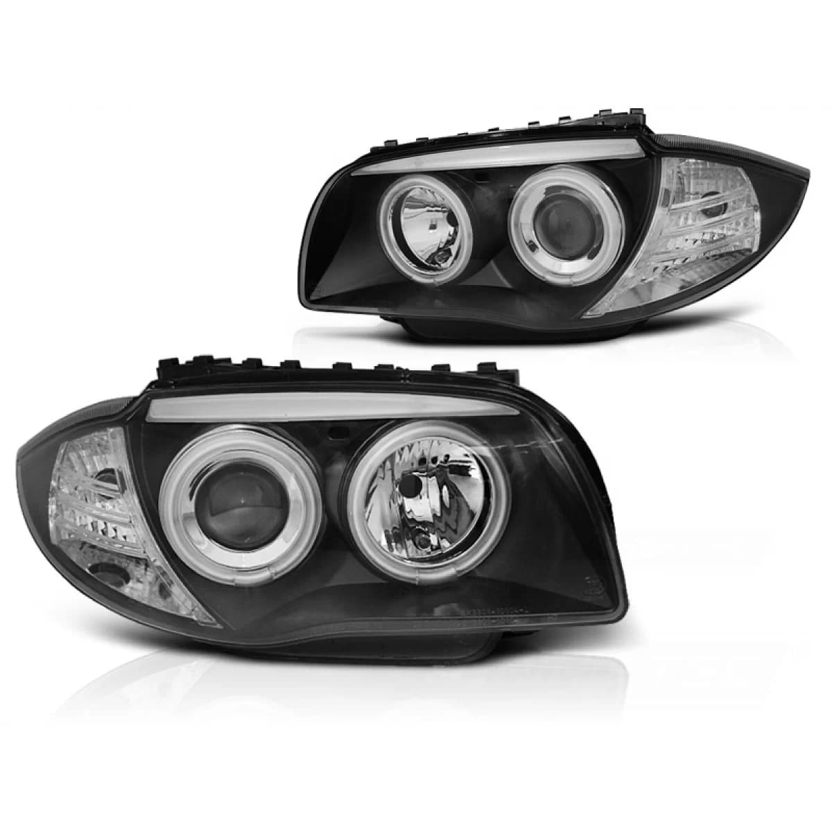 HEADLIGHTS ANGEL EYES CCFL BLACK fits BMW 1 E87/E81/82/88 04-11