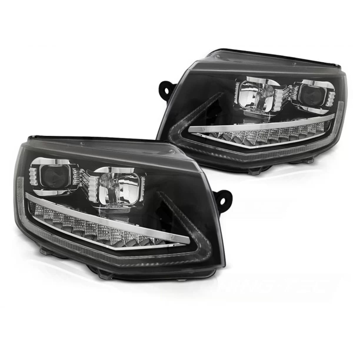 HEADLIGHTS TUBE LIGHT DRL BLACK SEQ fits VW T6 15-19