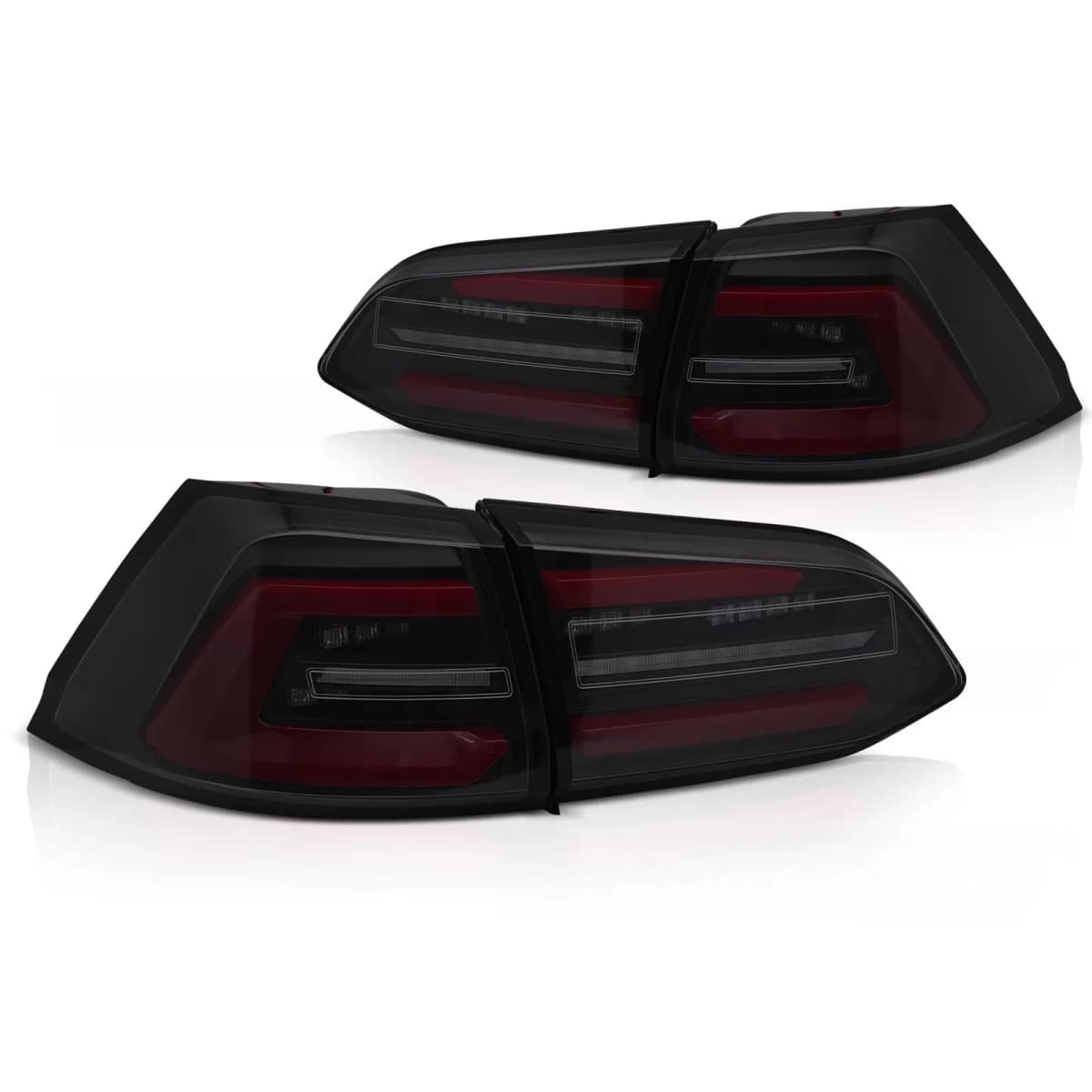 LED TAIL LIGHTS BLACK SMOKE W/RED SEQ fits VW GOLF 7 13-17 SW