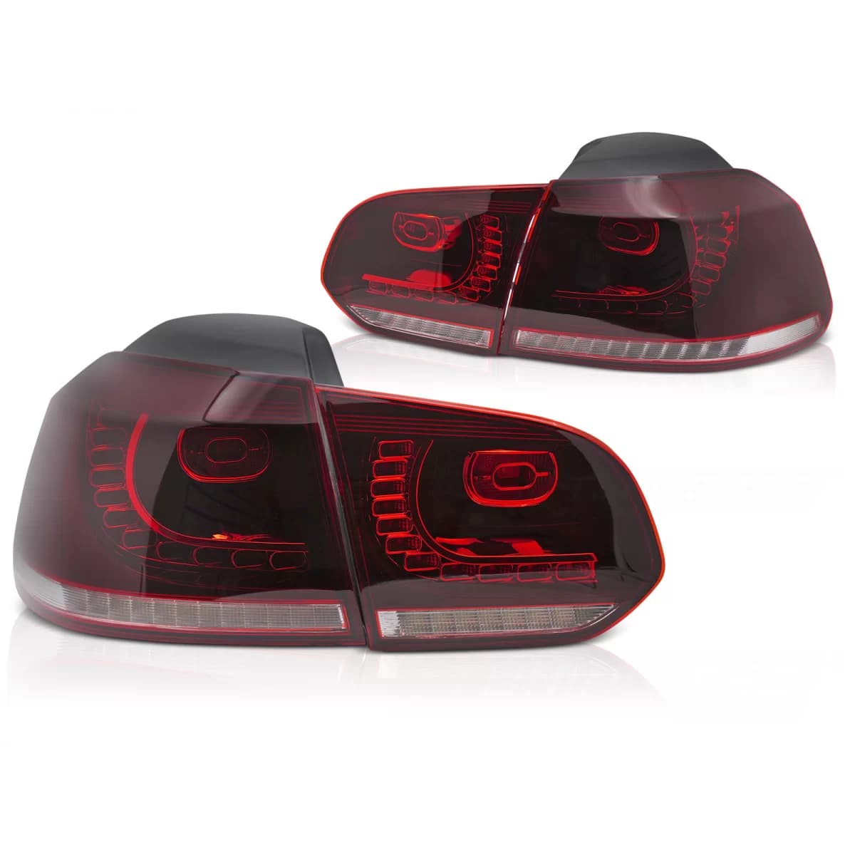 LED TAIL LIGHTS RED WHITE SEQ fits VW GOLF 6 08-13