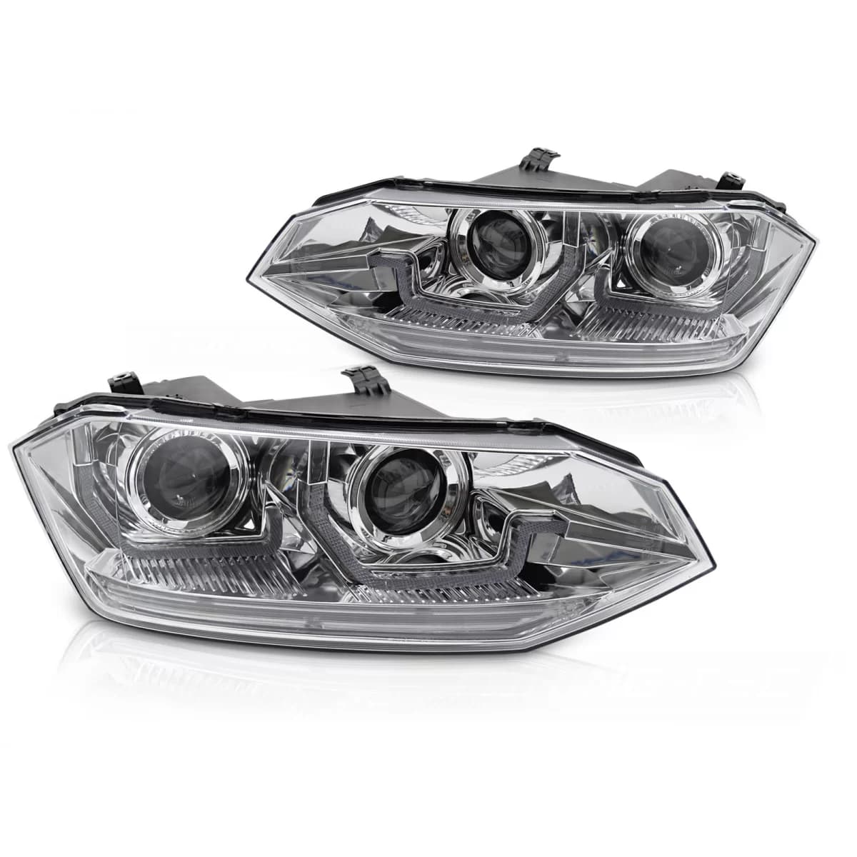 VW POLO VI 2G 17-21  SEQ LED DRL CHROME