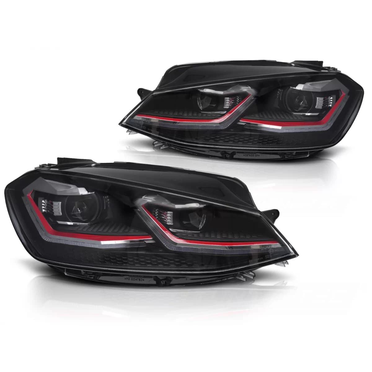 LED HEADLIGHTS RED LED SEQ DRL fits VW GOLF VII 17-19