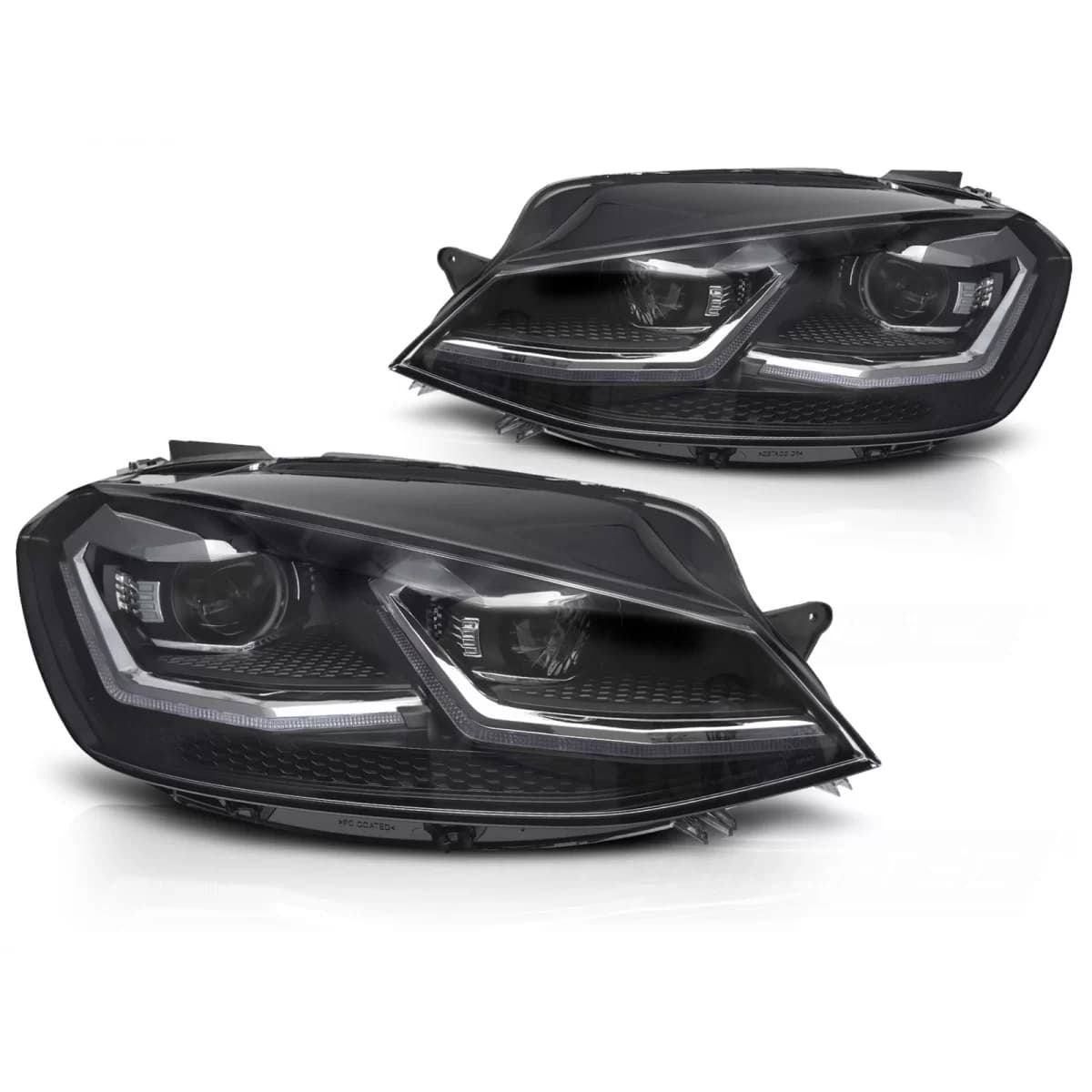 LED HEADLIGHTS SILVER SEQ DRL fits VW GOLF VII 17-19
