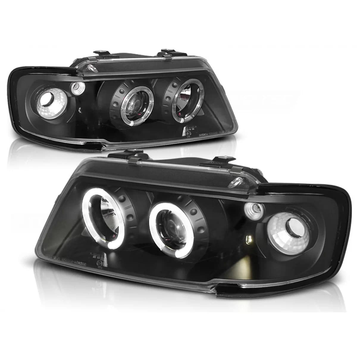 HEADLIGHTS ANGEL EYES BLACK fits AUDI A3 8L 08.96-08.00