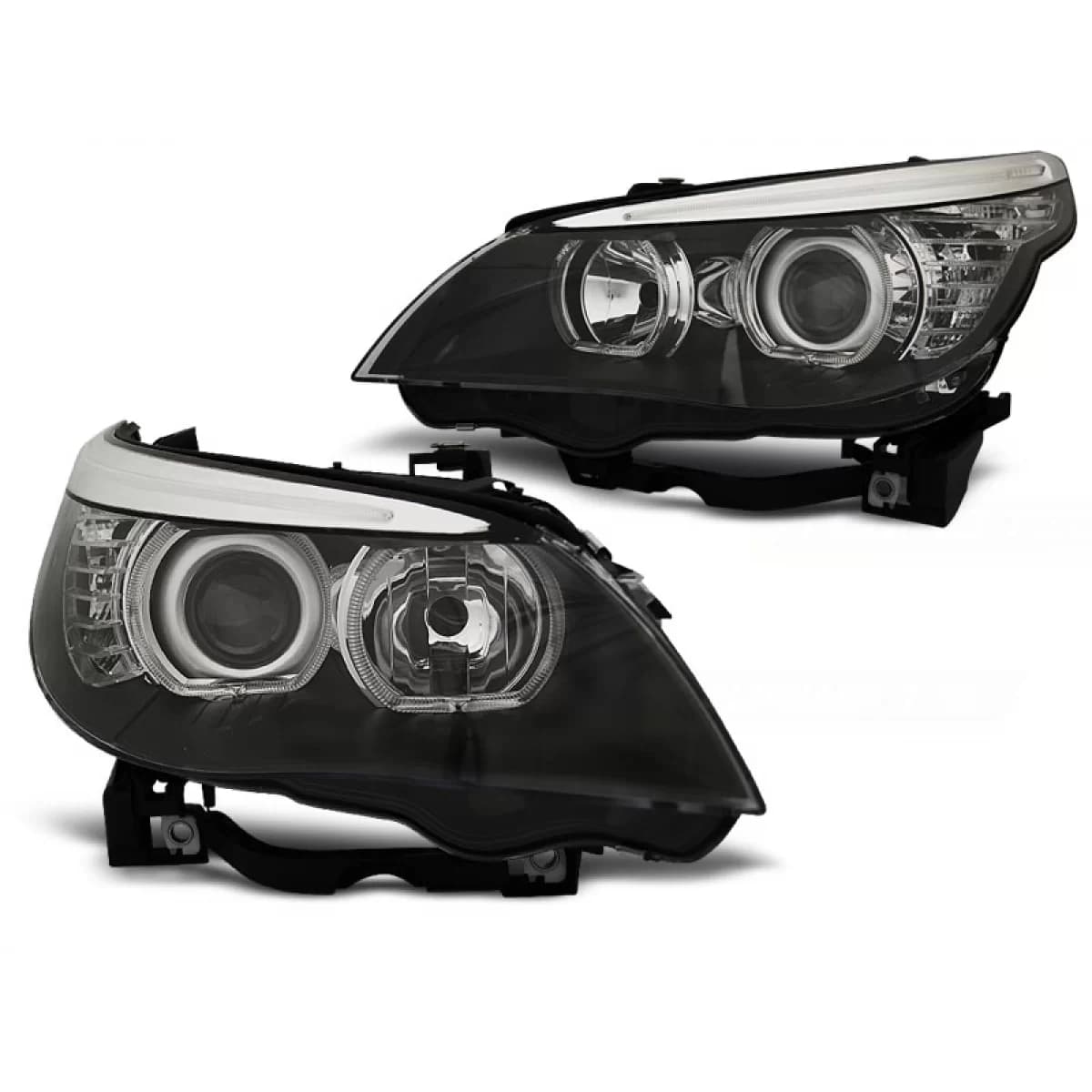 HEADLIGHTS ANGEL EYES LED BLACK fits BMW E60/E61 03-07