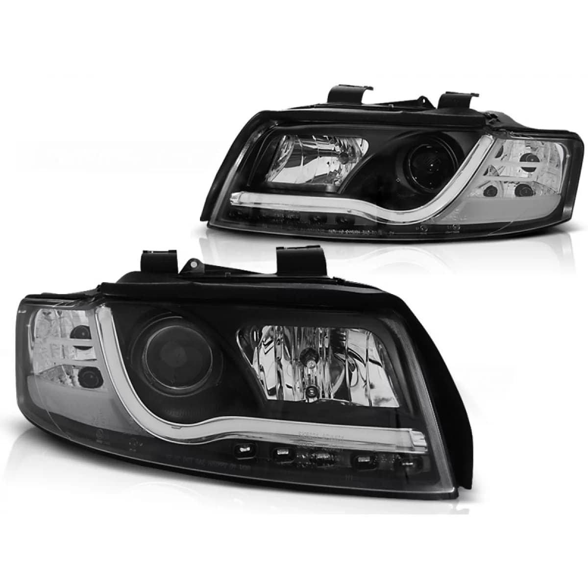 HEADLIGHTS TUBE LIGHT BLACK fits AUDI A4 10.00-10.04