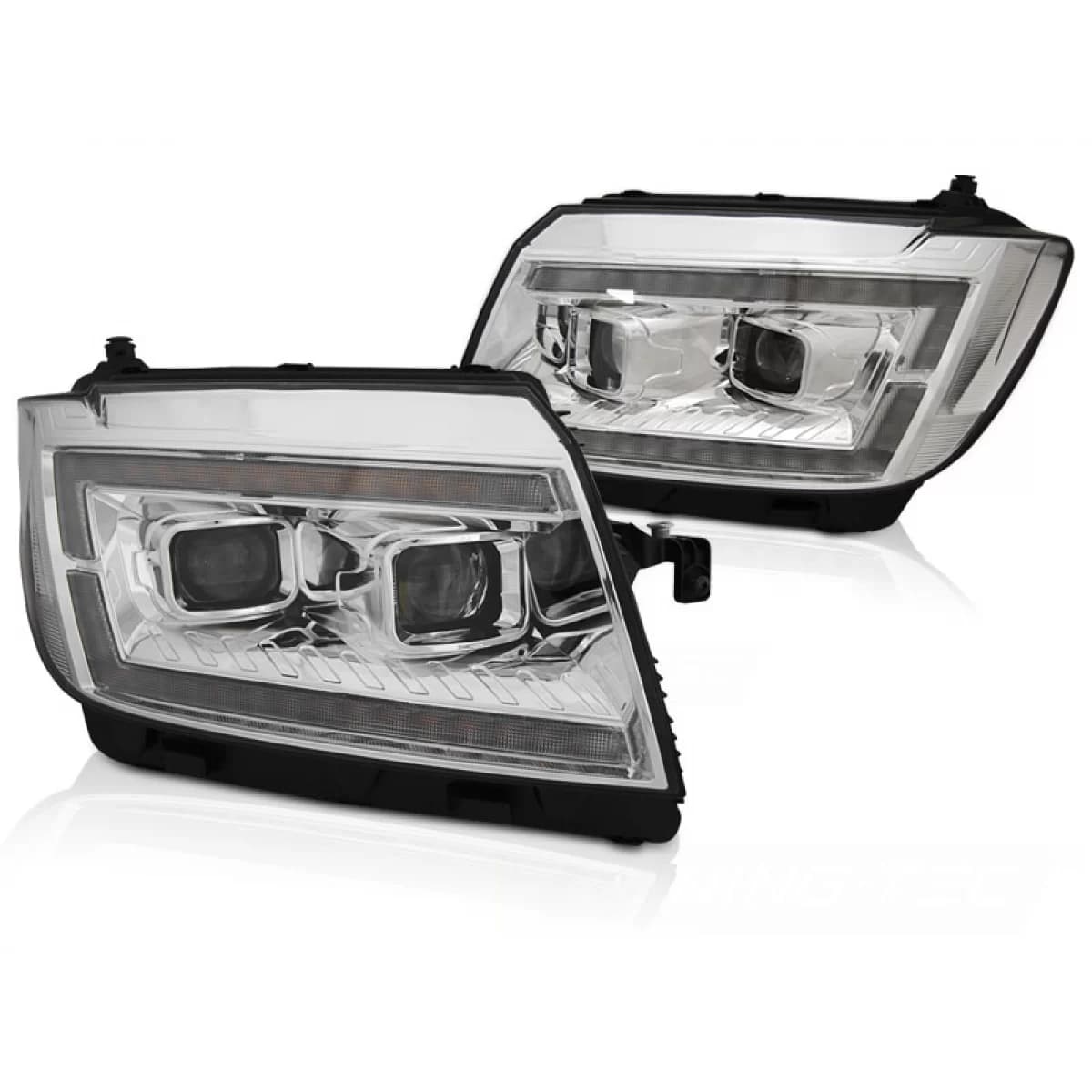 HEADLIGHTS TUBE LIGHT CHROME DRL SEQ fits VW CRAFTER II 2017-