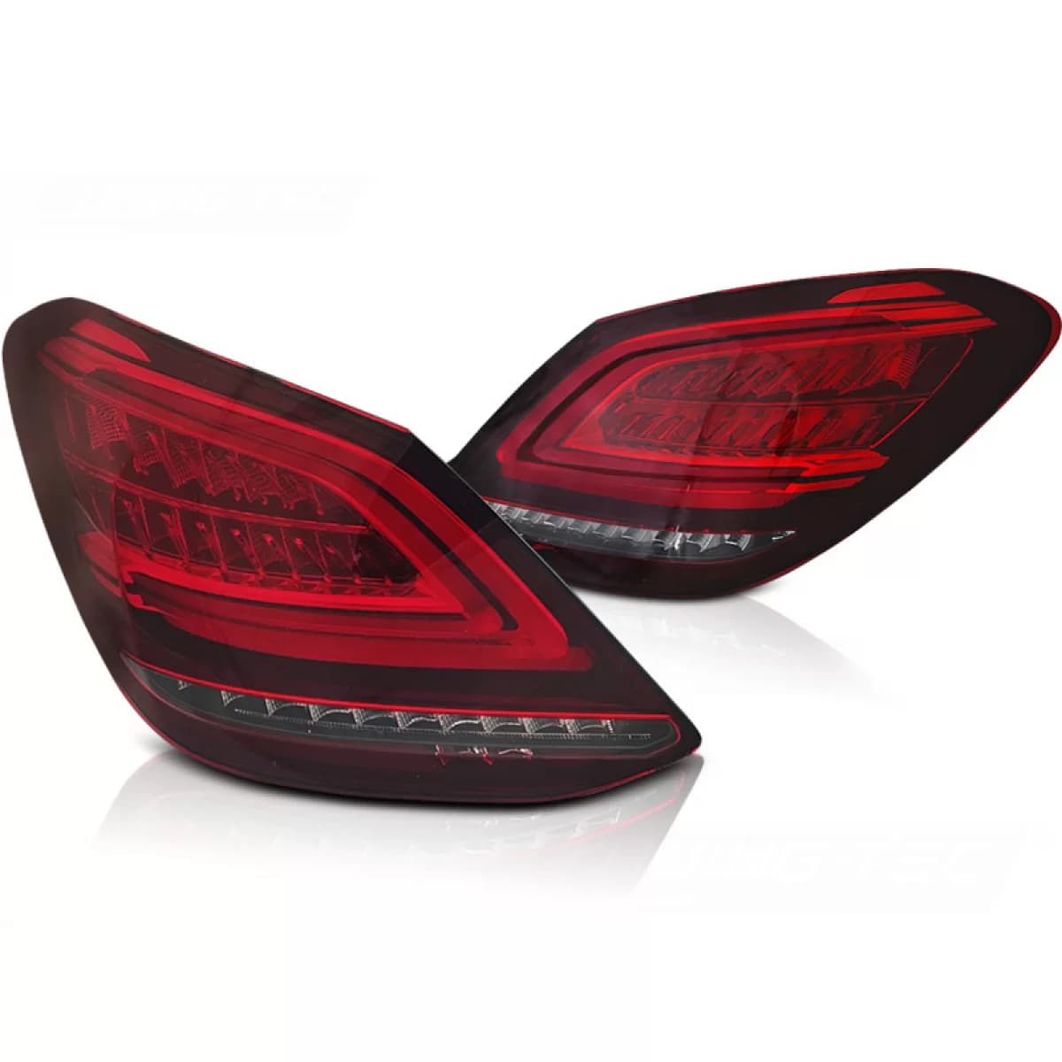 LED BAR TAIL LIGHTS RED WHITE SEQ fits MERCEDES C-CLASS W205 14-18