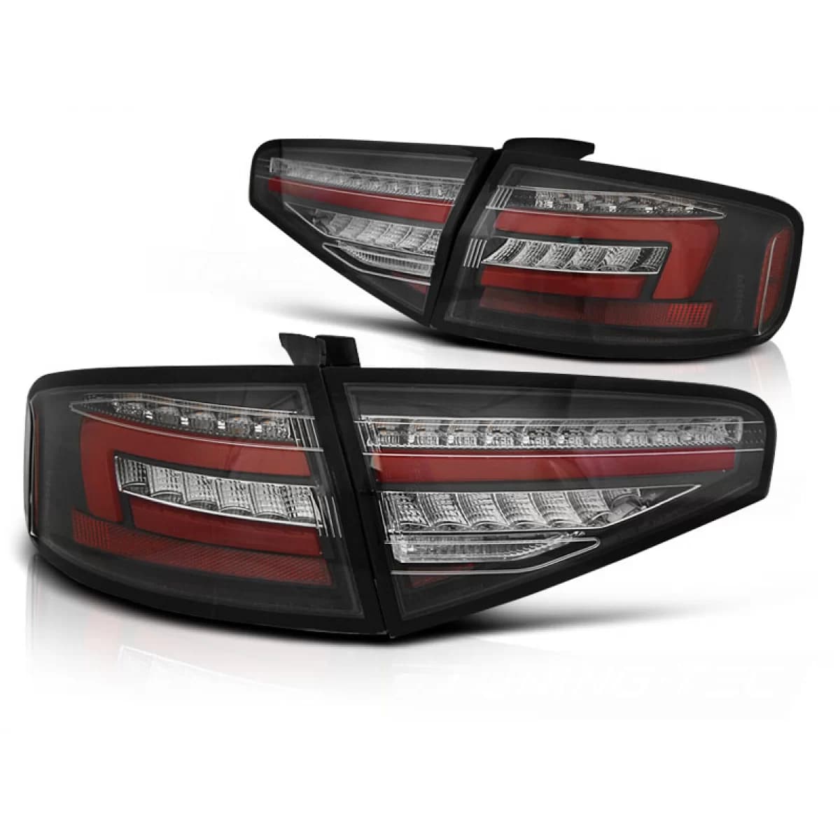 LED BAR TAIL LIGHTS BLACK SEQ fits AUDI A4 B8 12-15 SEDAN OEM BULB