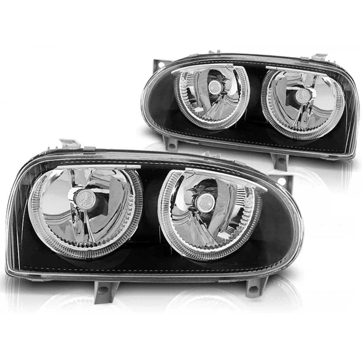 HEADLIGHTS ANGEL EYES BLACK fits VW GOLF 3 09.91-08.97