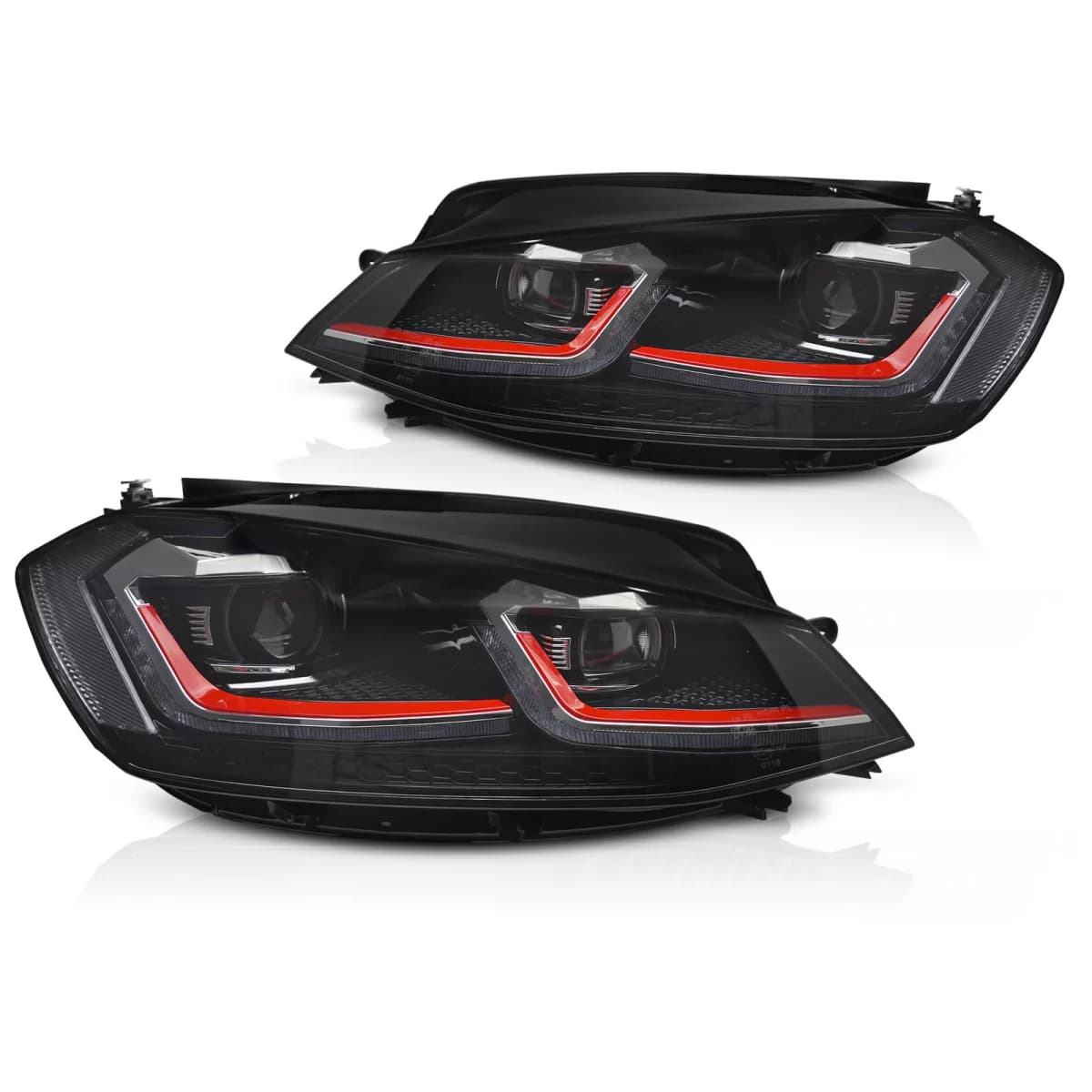 HEADLIGHTS RED LED SEQ DRL fits VW GOLF VII 17-19