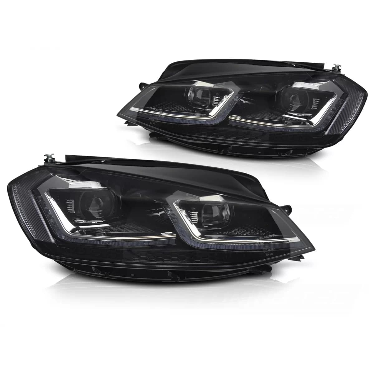 HEADLIGHTS SILVER LED SEQ DRL fits VW GOLF VII 17-19