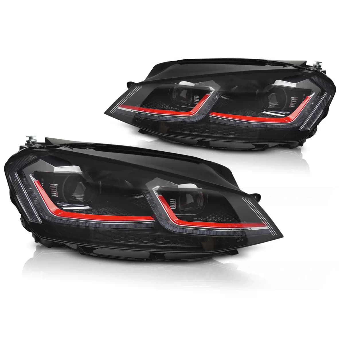 HEADLIGHTS FULL LED RED SEQ DRL fits VW GOLF VII 13-17
