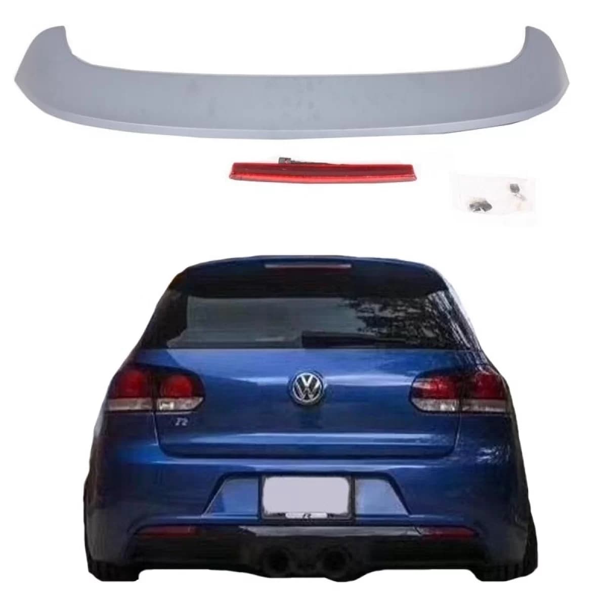 Roof Spoiler suitable for VW Golf VI (6) 08-11 GTI / R20 Look with 3rd Brake Light ABS Plastic