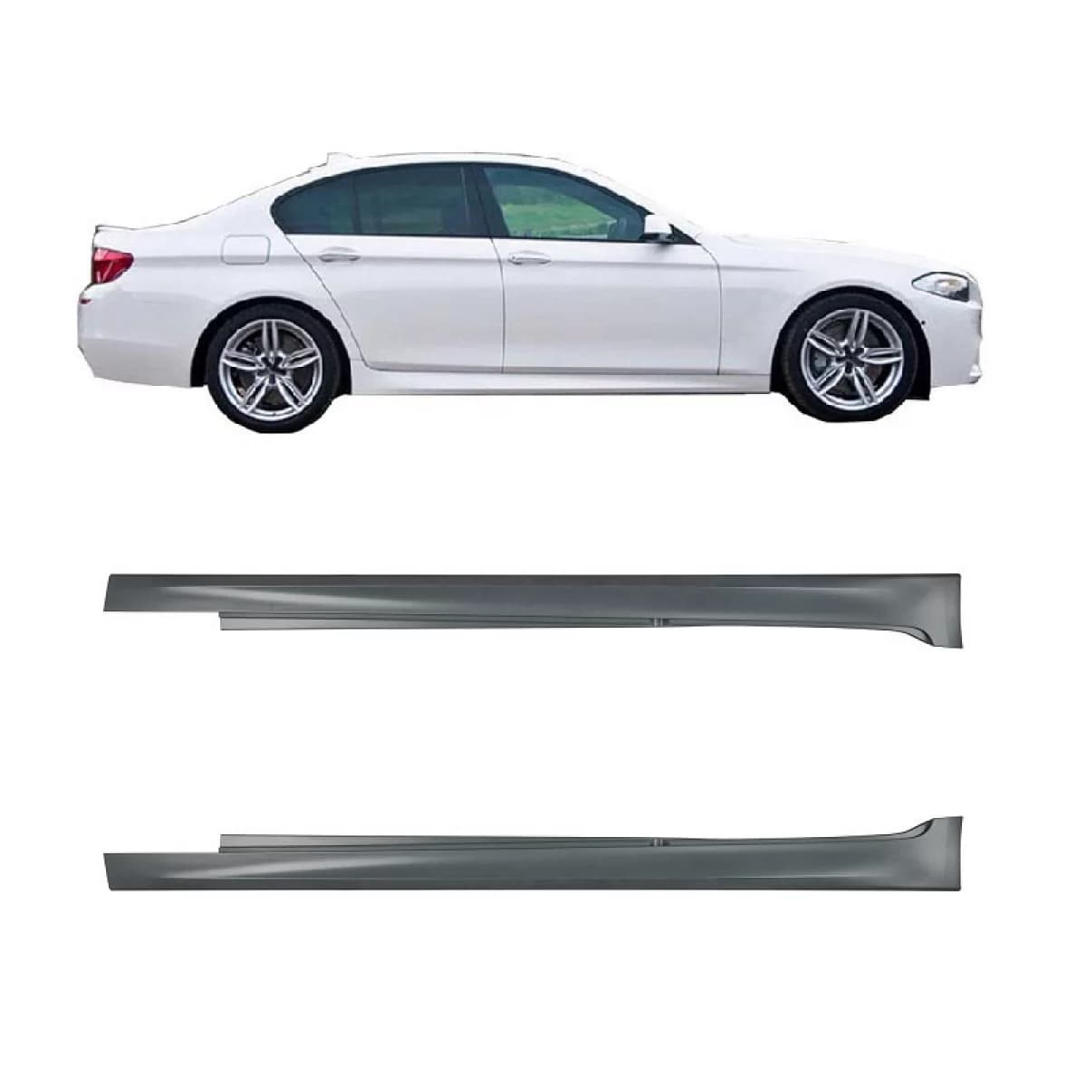 Side Skirts suitable for BMW 5 F10/F11 10-17 M5 / M-Tech Look from ABS plastic 2 pc