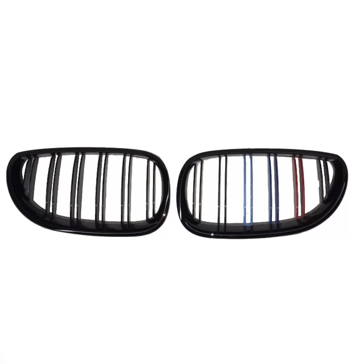 Front Grilles suitable for BMW 5 E60 03-11 M4 Look with Double Grille Tri-color / Glossy Black 2 Pcs